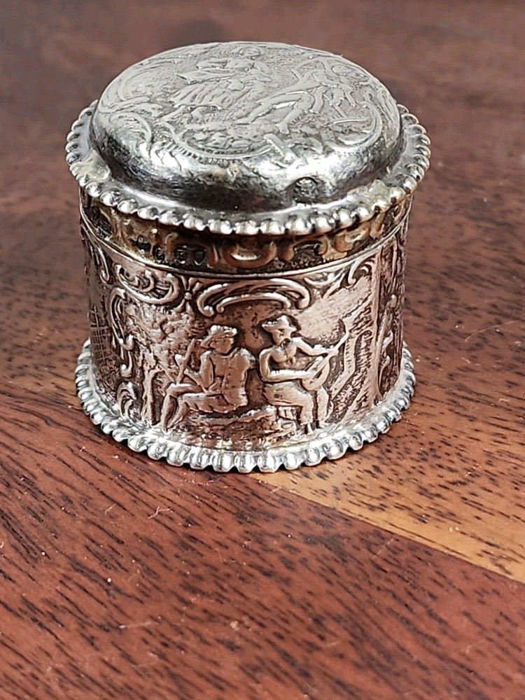 Antique German 930 Silver Container Lidded Jar Signed SBL 32.6 Grams