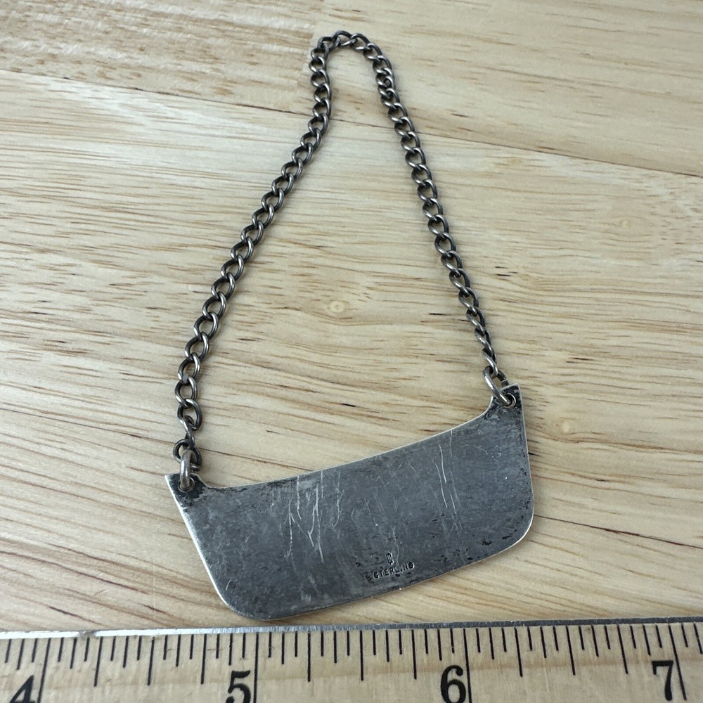 Sterling Silver SCOTCH Liquor BOTTLE TAG Chain Label