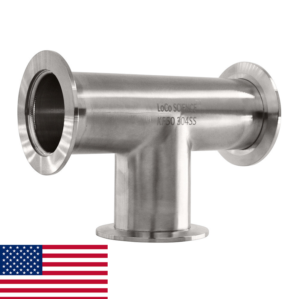KF-50 NW-50 Tee Vacuum Fitting SS304 LoCo SCIENCE!!