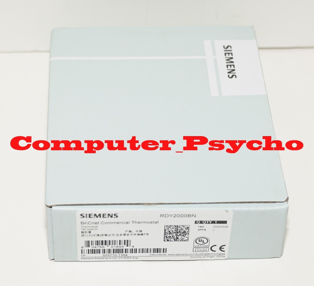 SIEMENS RDY2000BN BACNET ENABLED  MS/TP COMMUNICATION COMMERCIAL ROOM THERMOSTAT