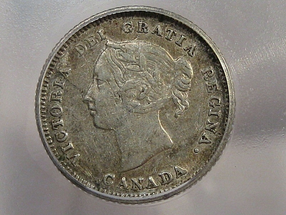 XF 1881-H Silver 5¢ Five Cent CANADA ICG EF45.  #36