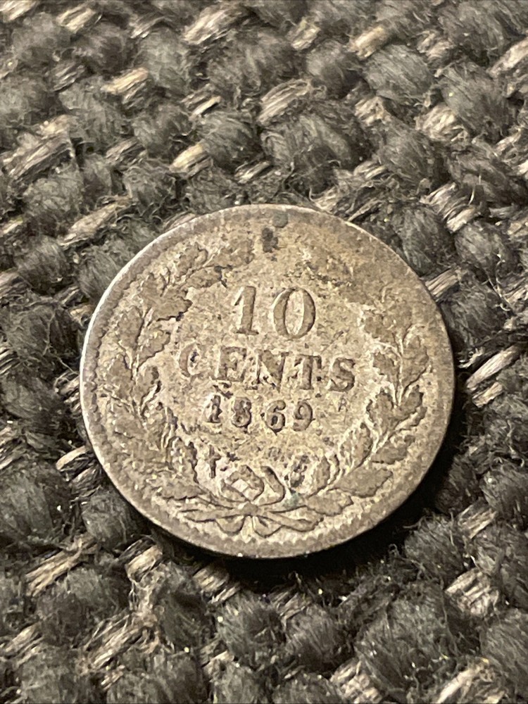 1869 Netherlands 10 Cent Silver Coin