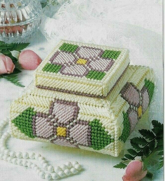 GINGER JAR STORAGE BOX HOME DECOR PLASTIC CANVAS PATTERN INSTRUCTIONS