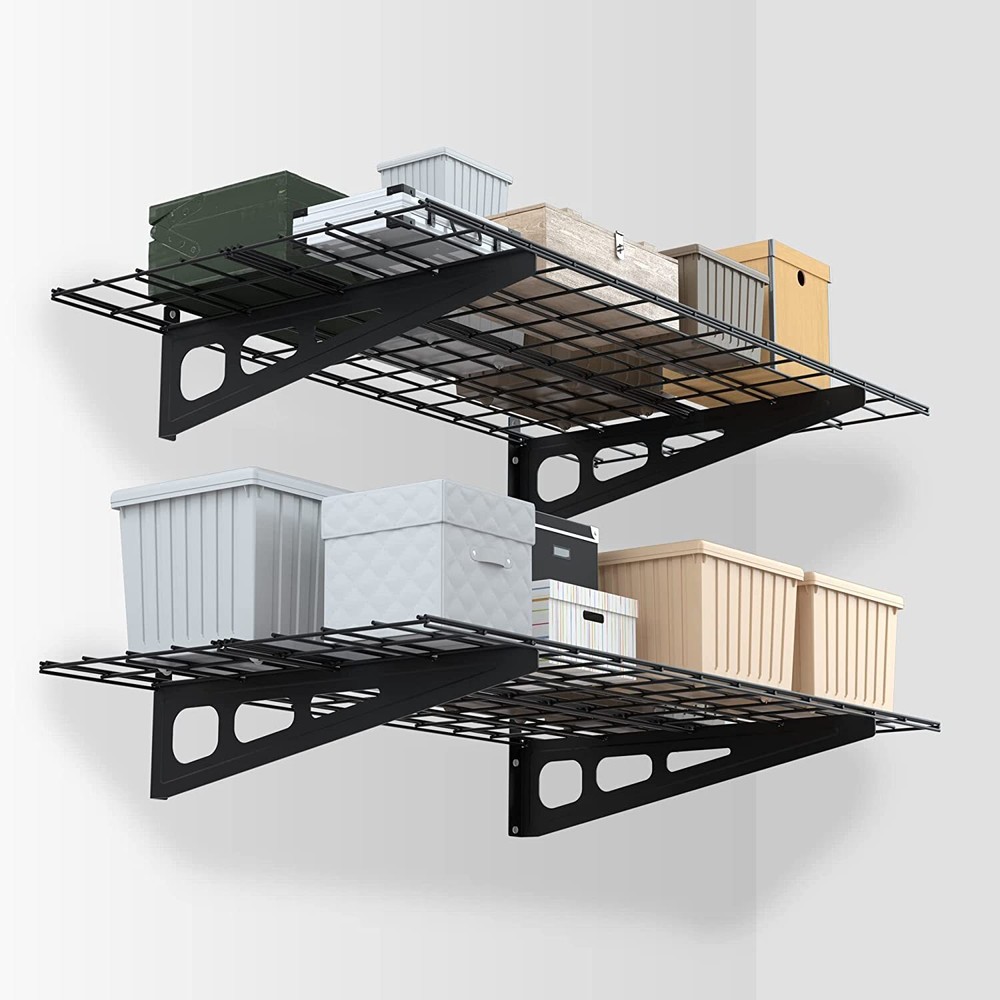 WORKPRO 2-Pack 4FT/6FT Garage Wall Shelving 400 lbs Load Wall Mounted Shelving
