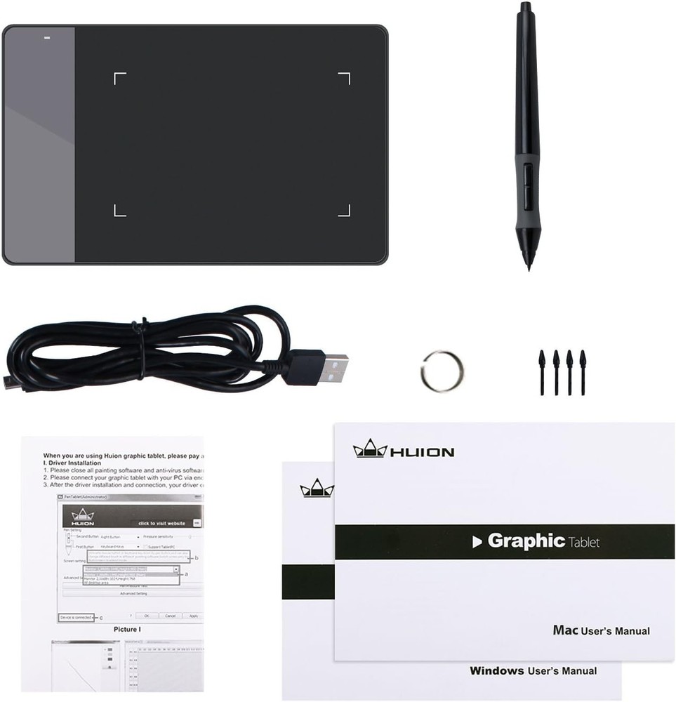 420 OSU Tablet Drawing Tablet, Graphics Tablet with Digital Stylus, 4 x 2.23 ...