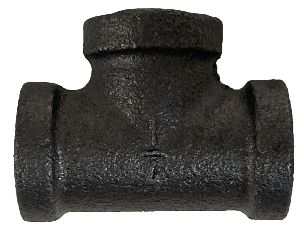 98041 Straight Tee, Black Malleable Iron, 1/4", Schedule 40