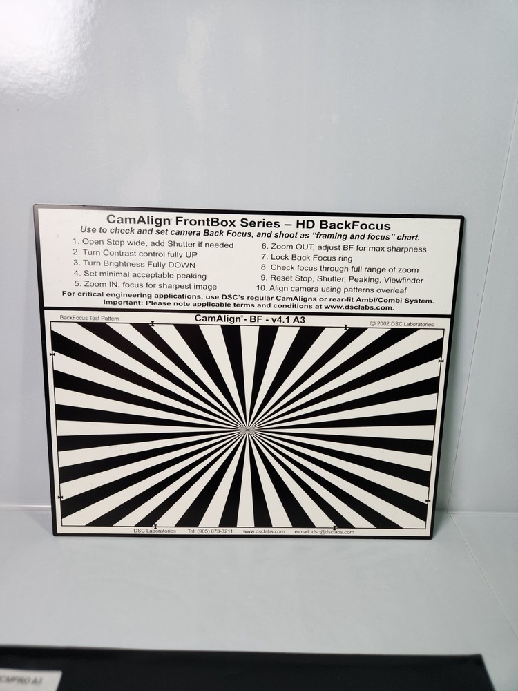 DSC Labs CamAlign FrontBox Series Calibration Chart Chroma Match Pro 15.5 A3