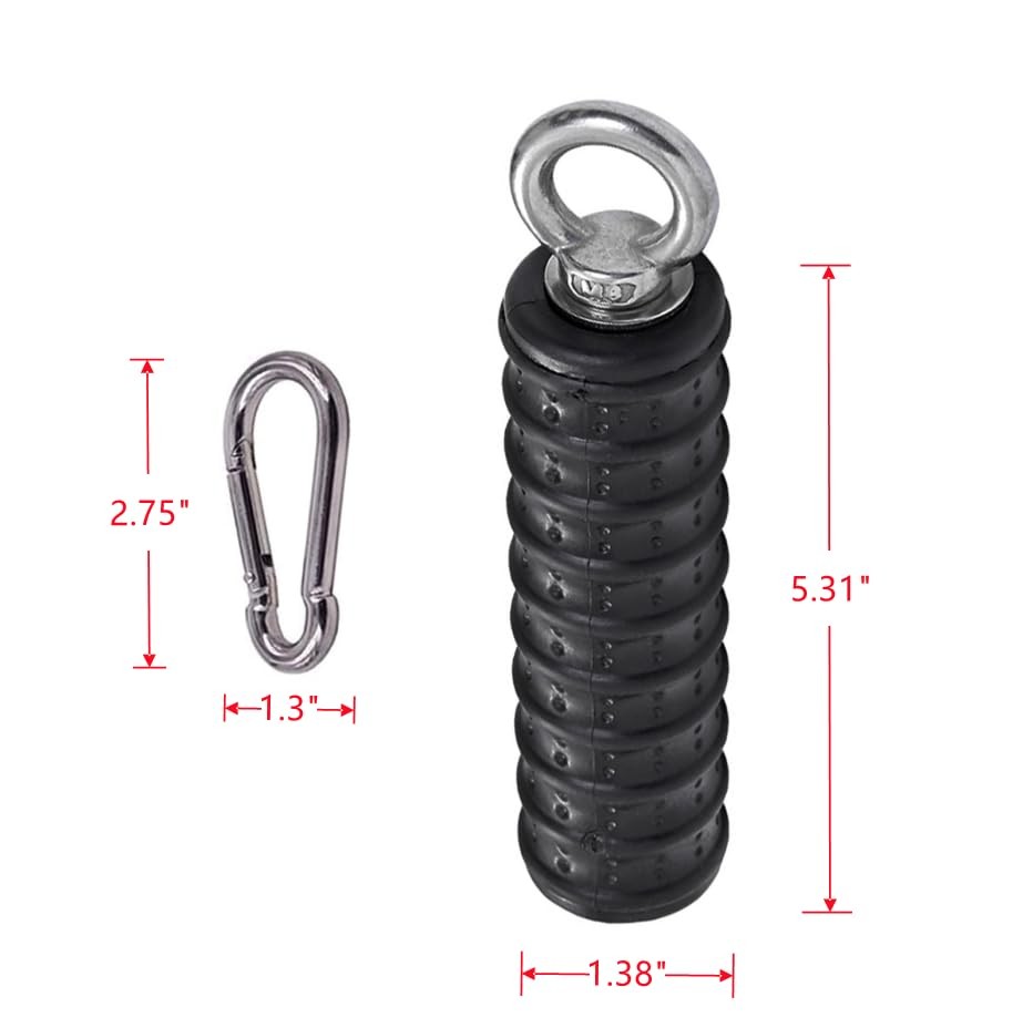 Zicolor Ergonomic Tricep Rope Handle Pulldown Attachment Black(1-pack)