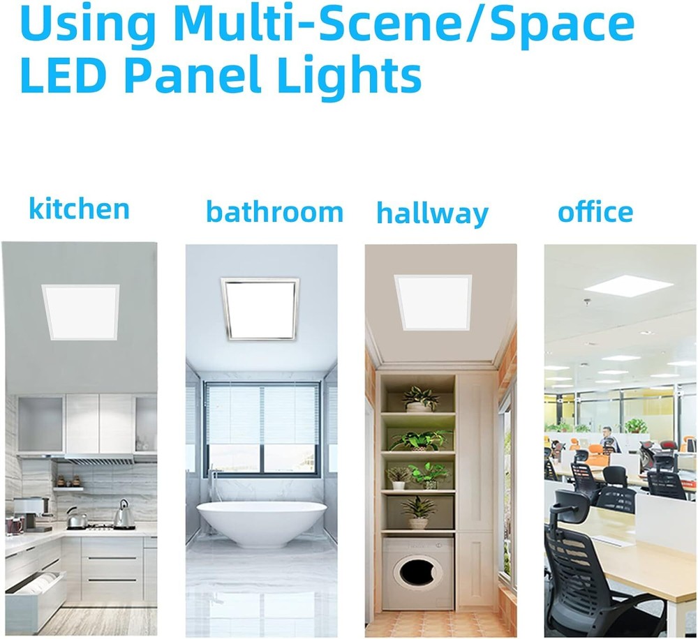 8Pack LED Flat Panel Light 2x2Ft Drop Ceiling Recessed Troffer Fixture 45W 5000K