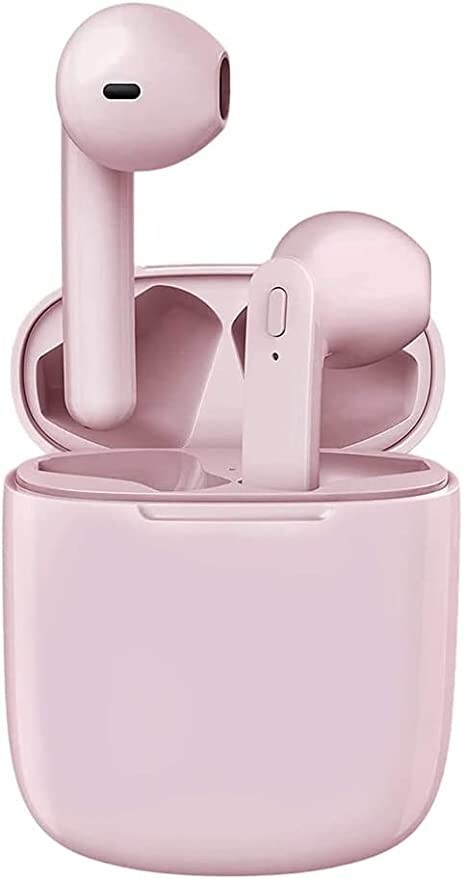 Bluetooth Wireless Earbuds with Built-in Microphone in Pink
