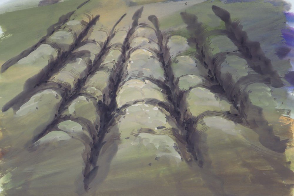 Original Hand Painted Animation Production Background (221-17)