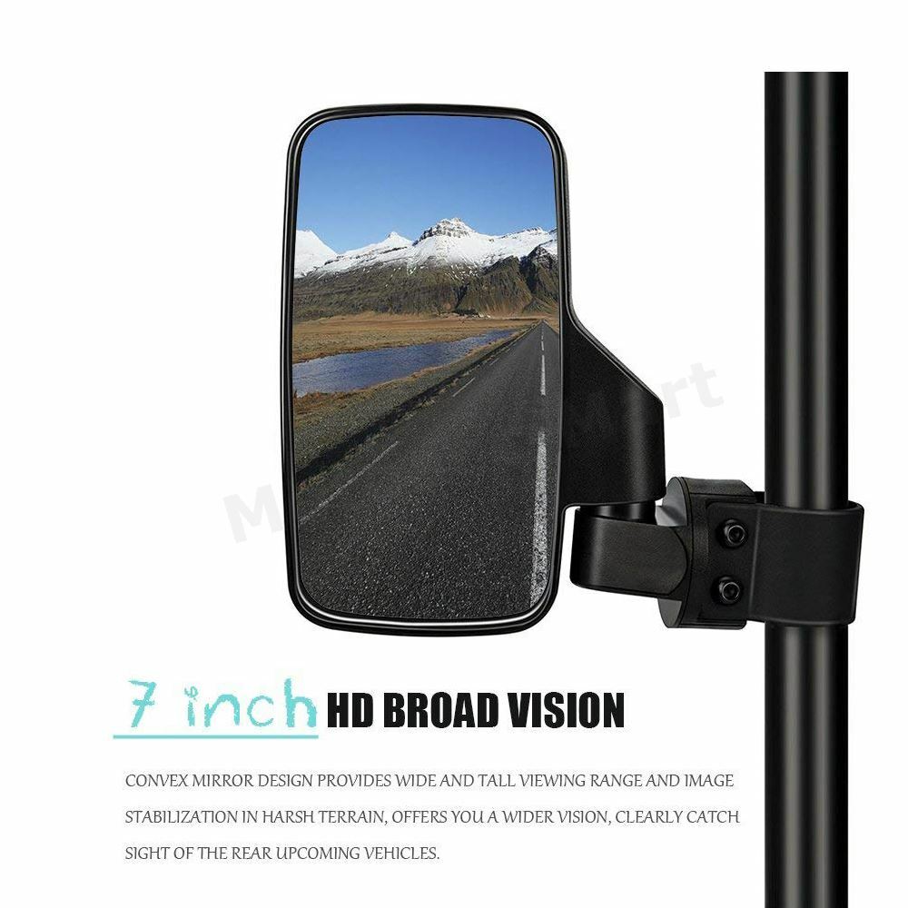 2" Breakaway Side & Rear View Mirrors For UTV Polaris Can-Am Commander 800 1000