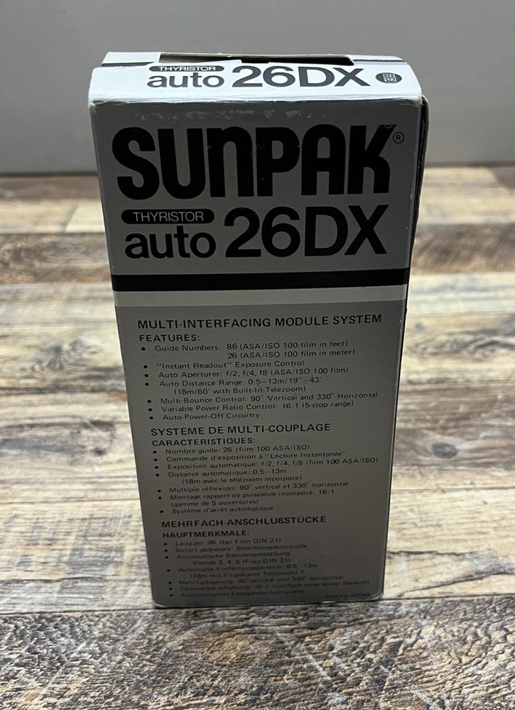 SUNPAK Auto 26 DX THYRISTOR Electronic Flash Unit Tested
