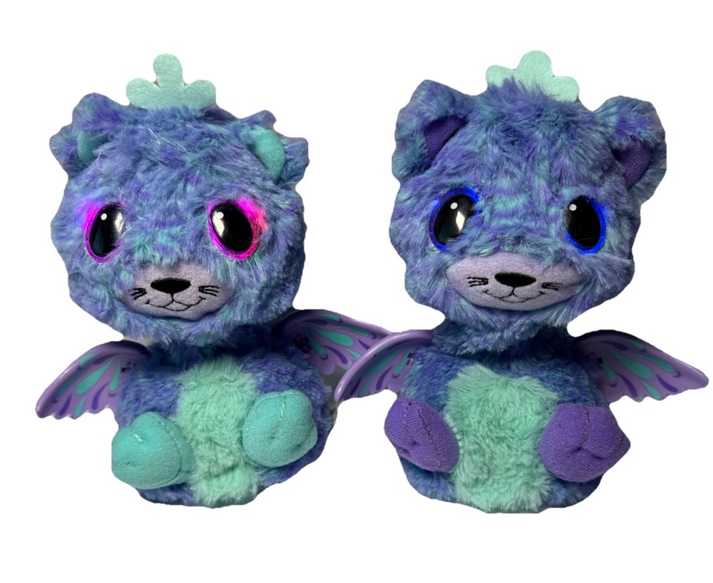 Hatchimals Spin Master Surprise Twins Purple & Teal Peacats Interactive-WORKS