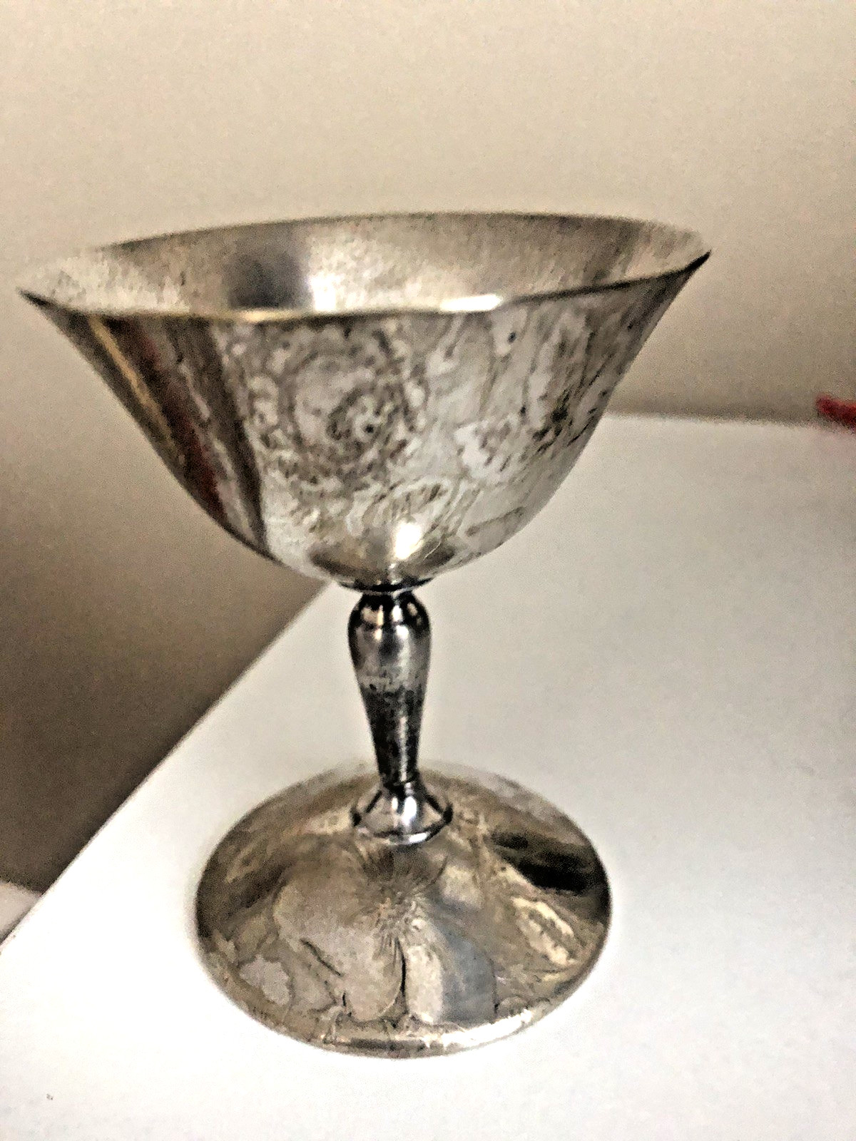 Vintage W.B. MFG Co. Silver Plate Goblet - TAPESTRY - Floral 3550