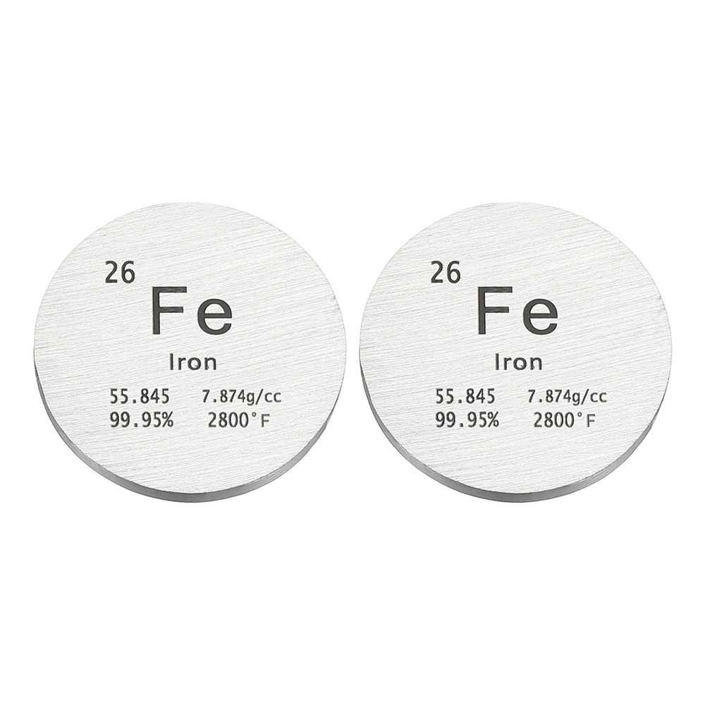 2Pcs Iron Disc 0.8" Fe Density Circle Sheets Plates for Collections