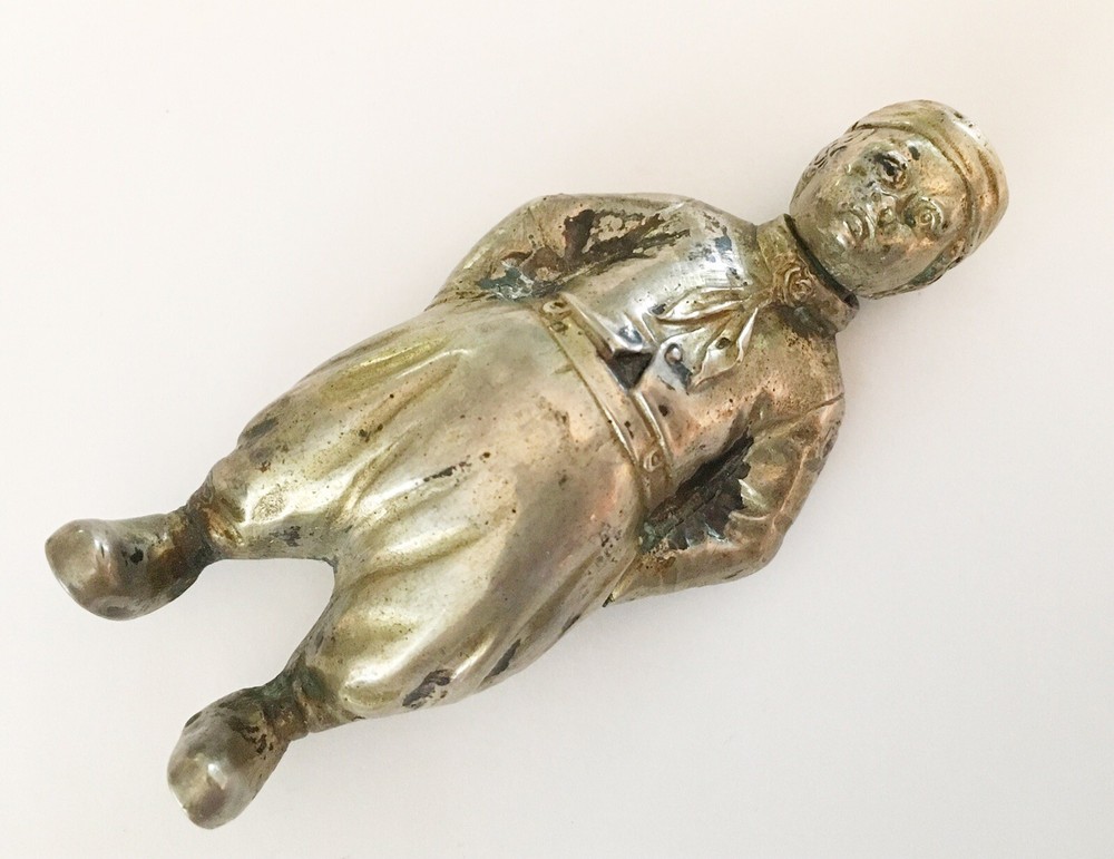 Antique Victorian 800 Silver Pomander, Figural