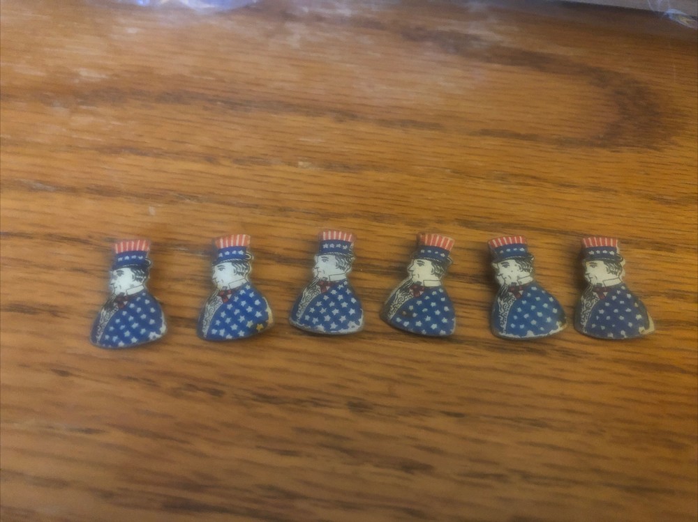 Lot 6 Plug Cut Tobacco Tags, Uncle Sam