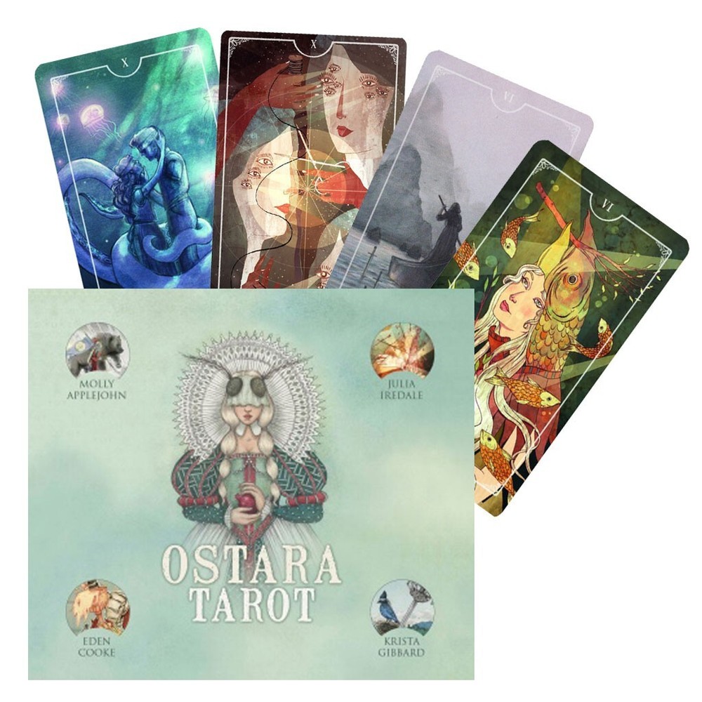 Ostara Tarot Deck NEW Boxed Set w/ 78 Silver-Edged Cards and Guidebook