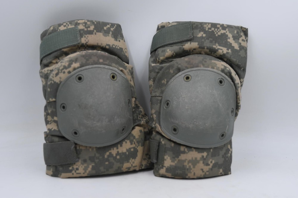 USGI Military Tactical Combat Knee Pads Pair, ACU Pattern, RFI Issue, Large
