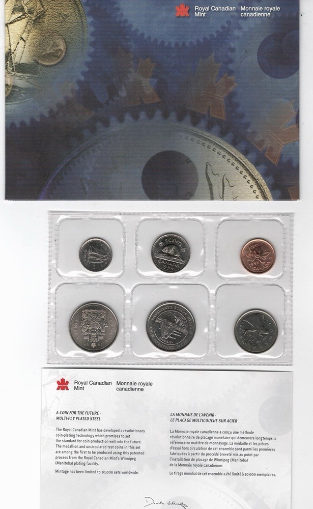 1999 Canada Plated Test Token Set - Royal Canada Mint -