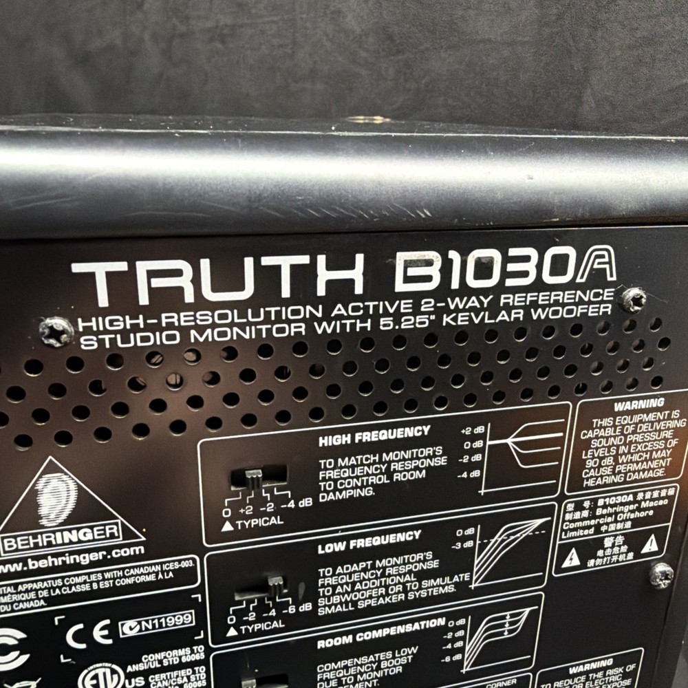 Behringer Truth B1030a Active 2-Way Reference Studio Monitor x 2