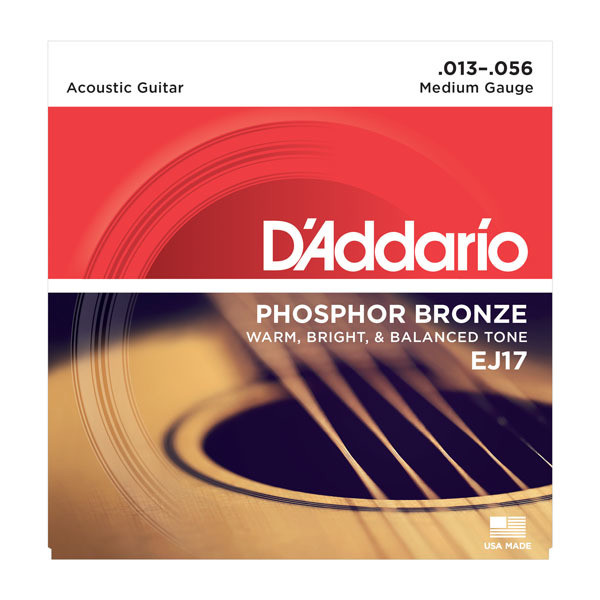 D'Addario EJ17 Phosphor Bronze Medium Acoustic Strings .013-.056