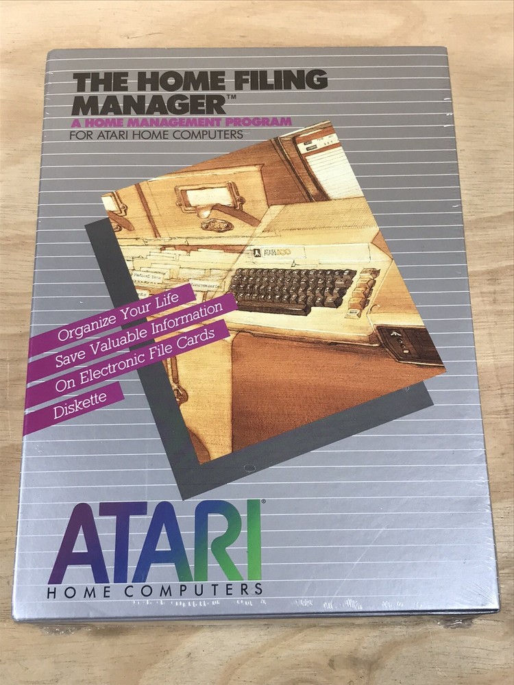 Atari The Home Filing Manager A Home Management Program For Computers New Sealed