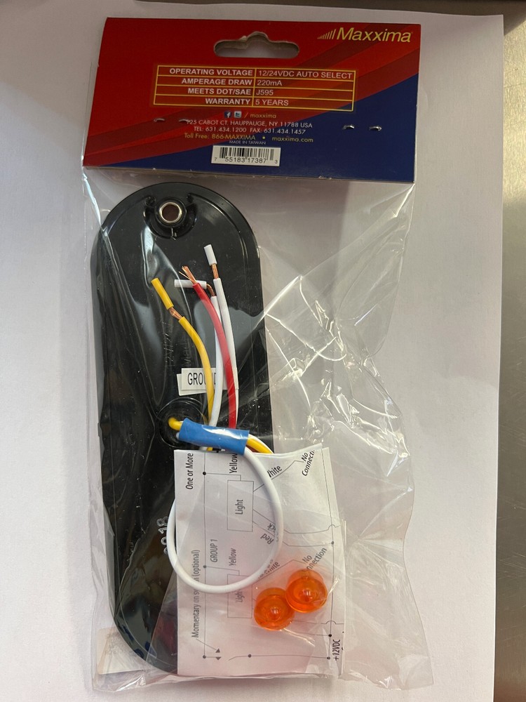 MAXXIMA M63353Y 6" Oval Thin Profile Surface Mount LED Class 1 Warning Strobe