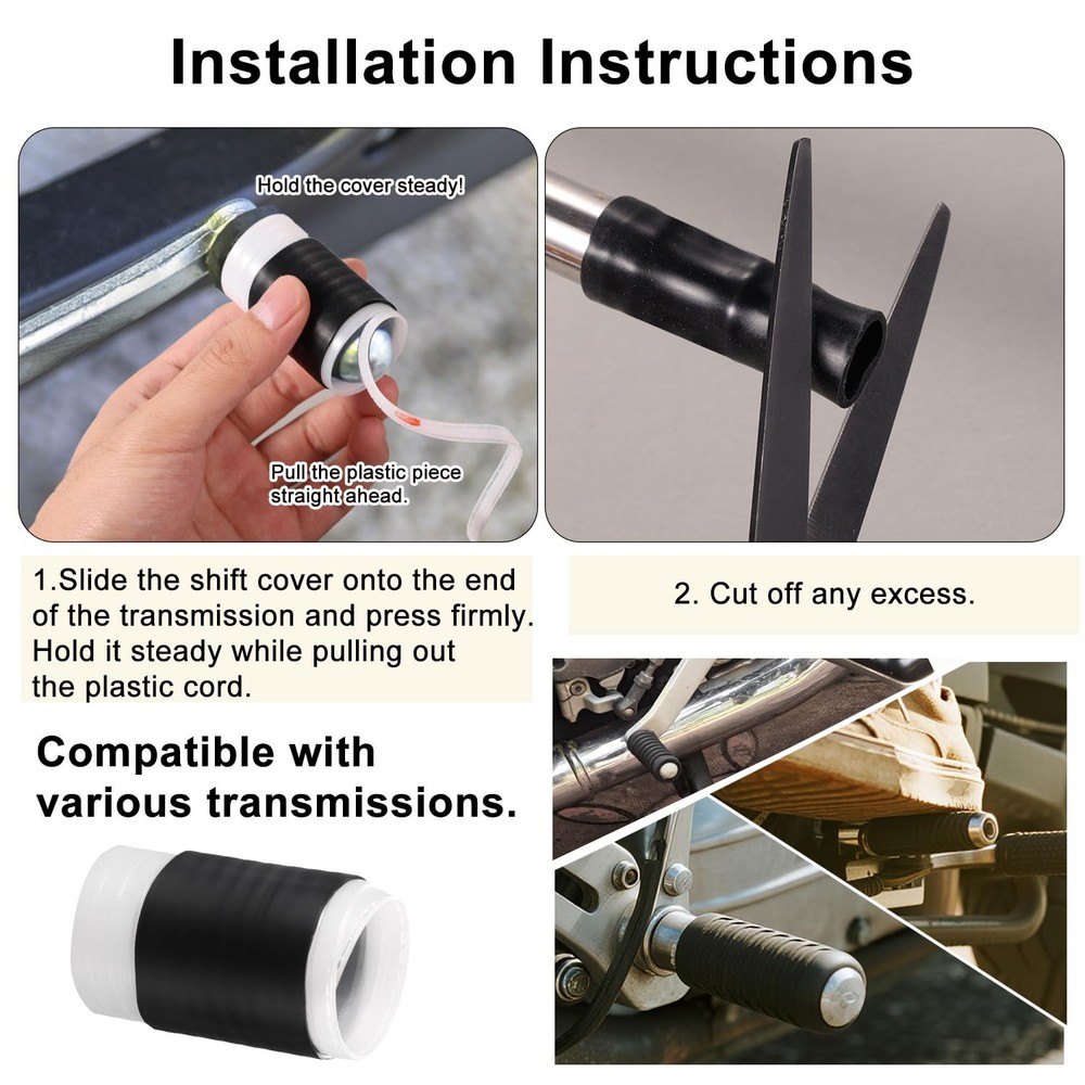 4pcs Motorcycle Shifter Shoe Protectors, Universal Retractable Black Medium