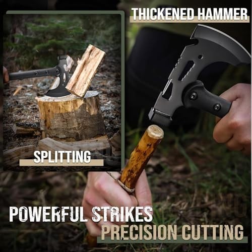 Multi-Functional Camping Axe with Sheath, Sharp Tactical Hatchet & Bottle Opener