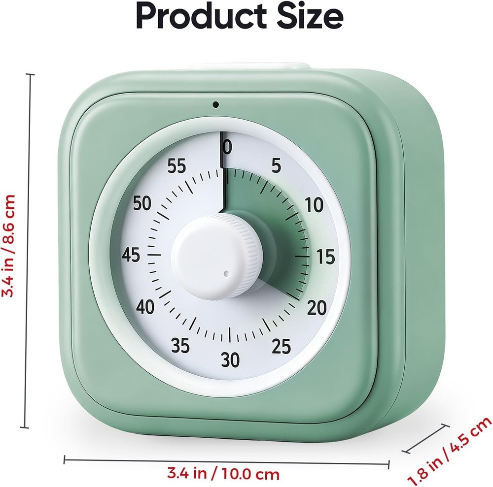 60 Minute Visual Timer for Kids, Silent Countdown Clock, Time Management Tool fo