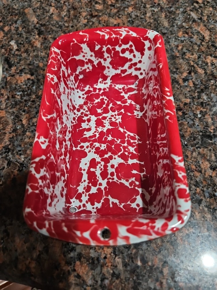Crow Canyon Marbled Enamelware Loaf Baking Pan 5.5 X3 INCH