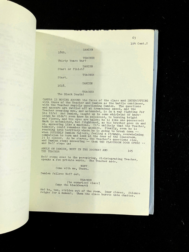 DAMIEN OMEN 2 Original Movie Script 1977 Satanic Horror Screenplay Final Draft