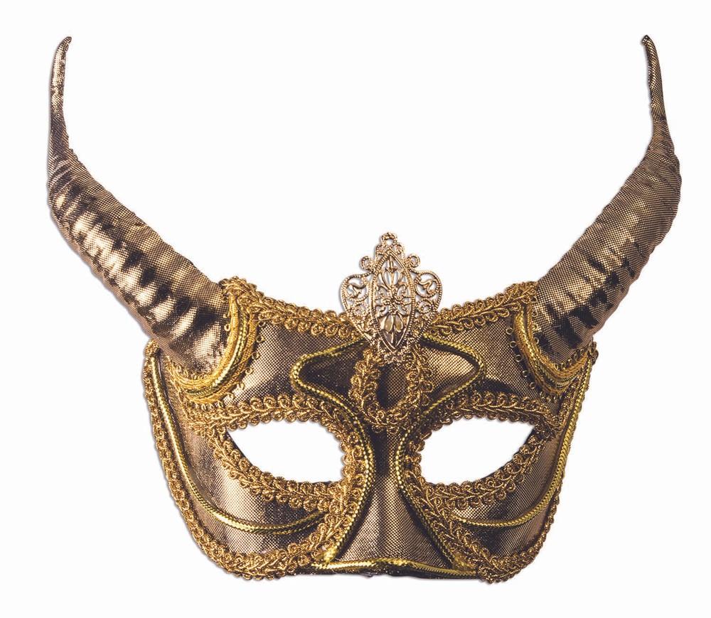 Gold Mask with Horns - Rubie's