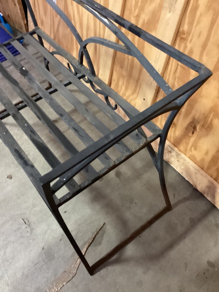 Vintage Wrought Iron Double Bench Mid-Century Modern