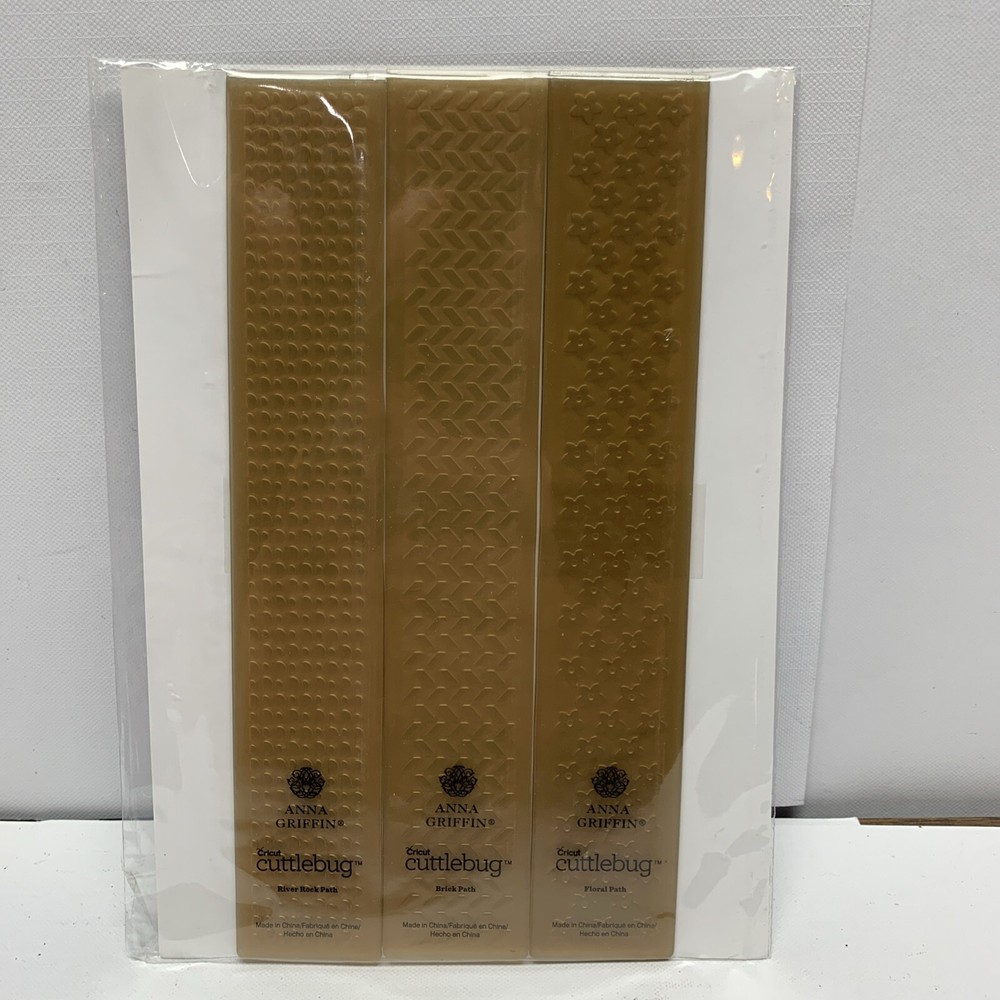 Anna Griffin Cuttlebug Path Set - River Rock Brick Floral path Embossing Folder