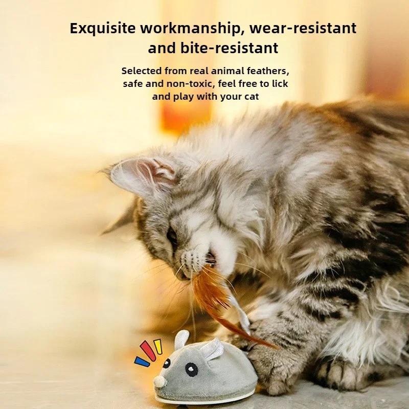 Automatic Electric Cat Toy USB Charging Interactive Squeaky Mouse
