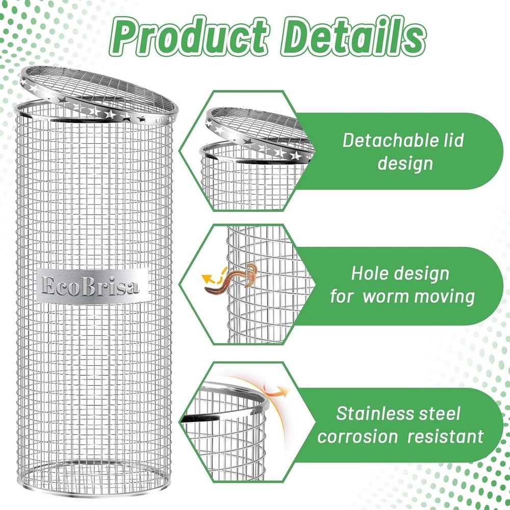 2-Pack Underground Worm Composting Bins – Compact Metal Design for Efficiency