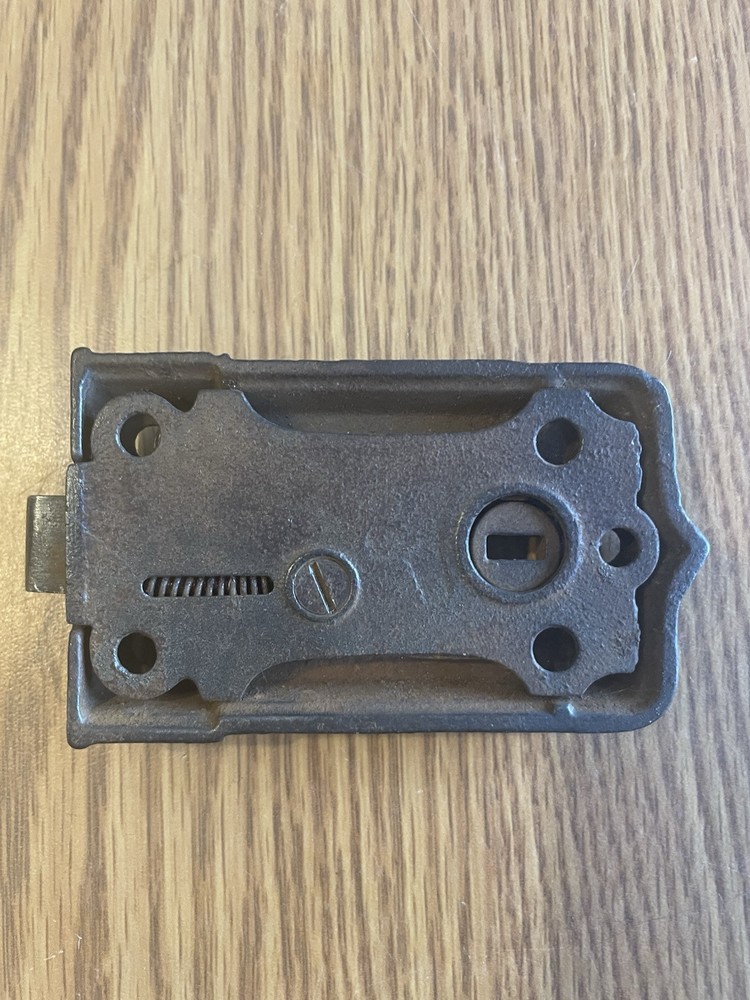 ORNATE Antique Cast Iron Surface Mounted Night Lock Victorian