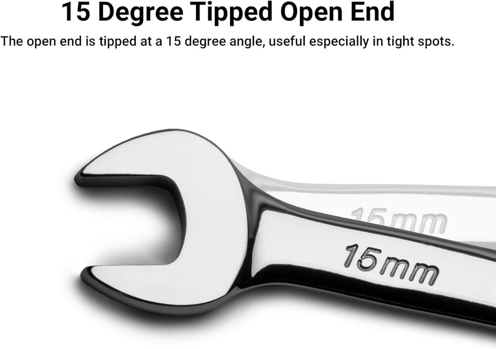 Precision 10mm Combination Wrench - 12 Point with Offset for Knuckle Clearance