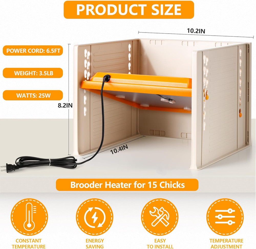 Chick Brooder, Chicken Brooder Heating Plate for Chicks with Adjustable Height a