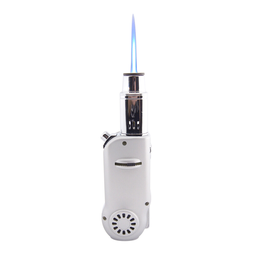 Big Torch Lighter Adjustable Refillable Red Black Blue Silver W/Pouch IMPERFECT