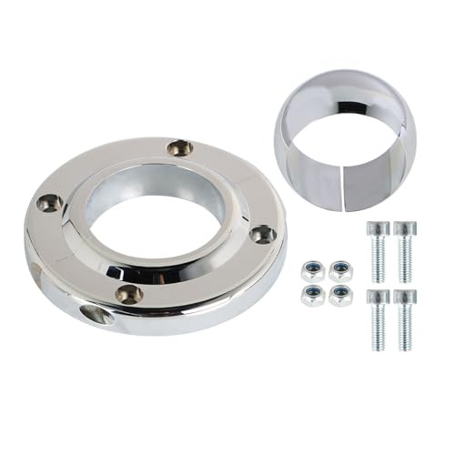 Chrome Steering Column Floor Mount Replacement for 2 Inch Columns Swivel SBC