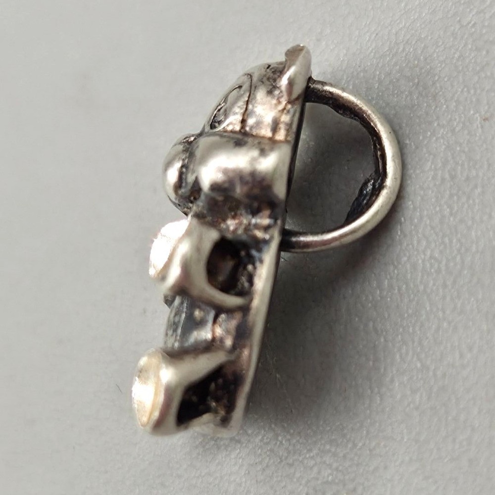 Sterling Silver Teddy Bear Charm Pendant With Loop Tiny Marked STER 925