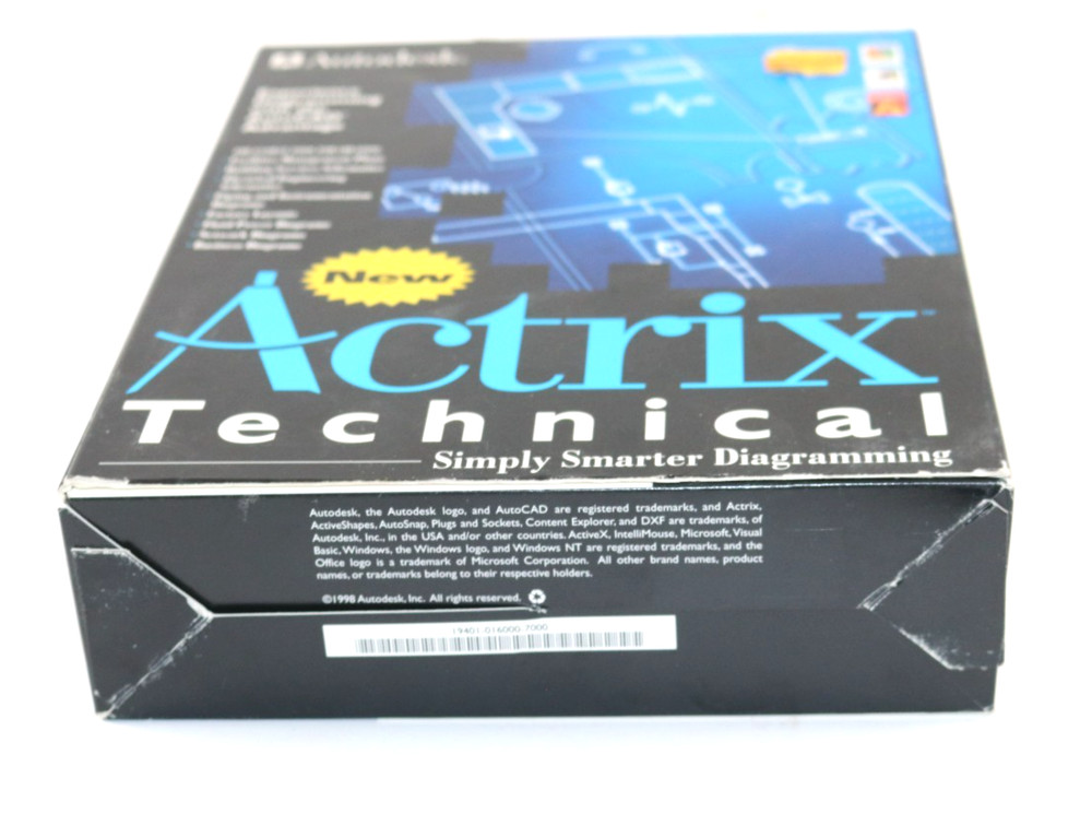 Autodesk Actrix Technical Vintage PC Software Box Set Disk Manuals Guide Vintage