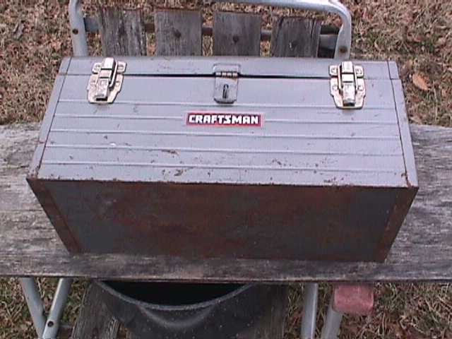 Sears Craftsman Vintage Grey Metal Toolbox WITH TRAY