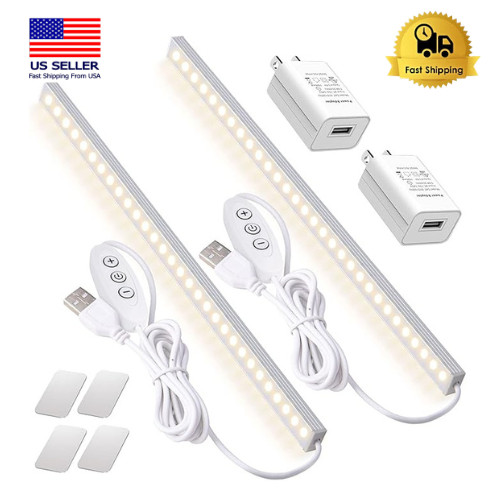2Pack LED Under Cabinet Lighting Dimmable Under Cabinet Lights with USB Powered