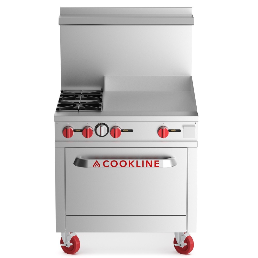 36" Range - 2 top burners + 24" griddles and 1 standard oven