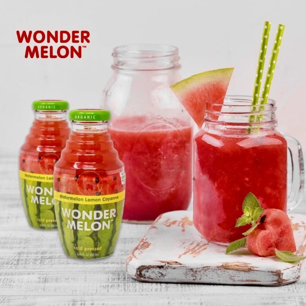 Organic Watermelon Juice with Lemon & Cayenne - 100% Cold Pressed, 6 Pack